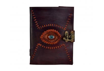 Genuine Handmade Leather Real Look Eye God Eye Journal Blank Book Brown Color Leather Note Book